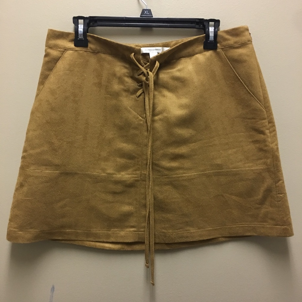Suede Tie Front Lauren Conrad Skirt